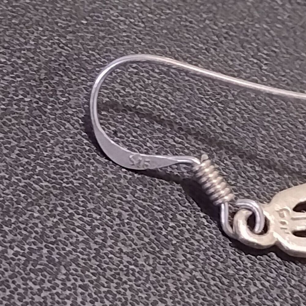 Sterling silver swirly lattice earrings - Picture 4 of 8